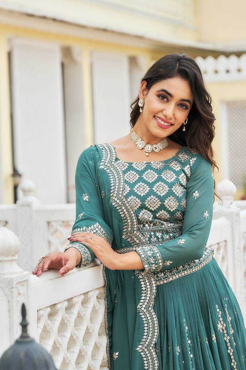 Georgette Traditional Embroidered Lehenga - MYLUXURY LANE ENTERPRISE